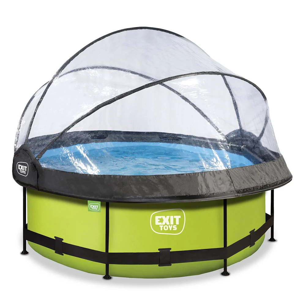 Aspirador para Estanque Piscina EXIT Lime 244x76 com bomba de filtro e cúpula - verde