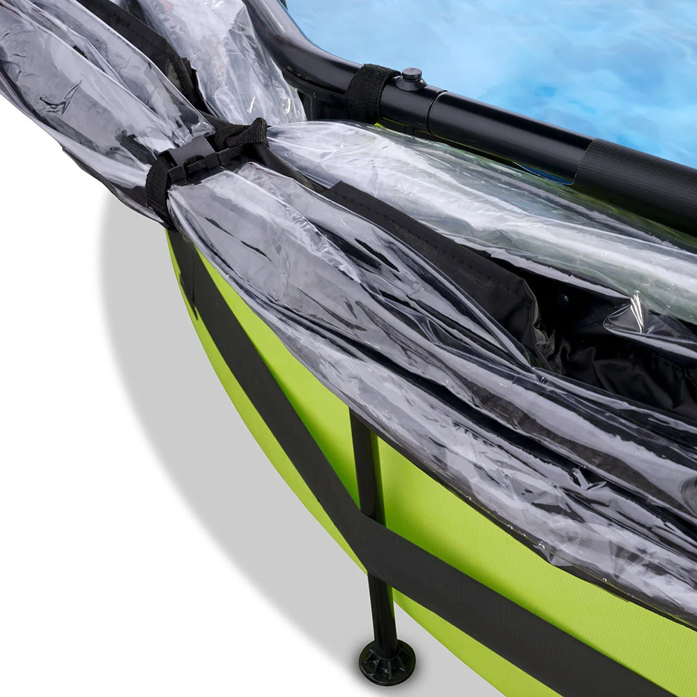Aspirador para Estanque Piscina EXIT Lime 244x76 com bomba de filtro e cúpula - verde