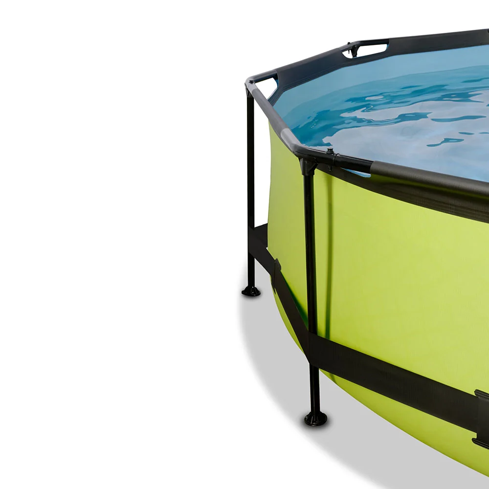 Aspirador para Estanque Piscina EXIT Lime 244x76 com bomba de filtro e cúpula - verde