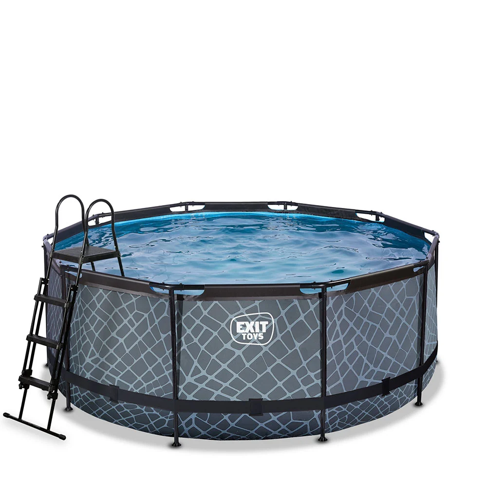 Aspirador para Estanque Piscina EXIT Stone 360x122 com filtro e escada - cinza