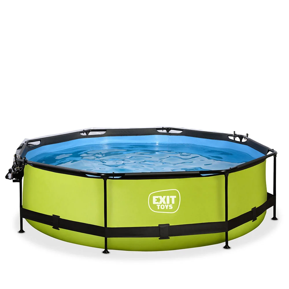 Filtro de Estanque Piscina EXIT Lime 305x76 con bomba de filtro y cúpula - Verde
