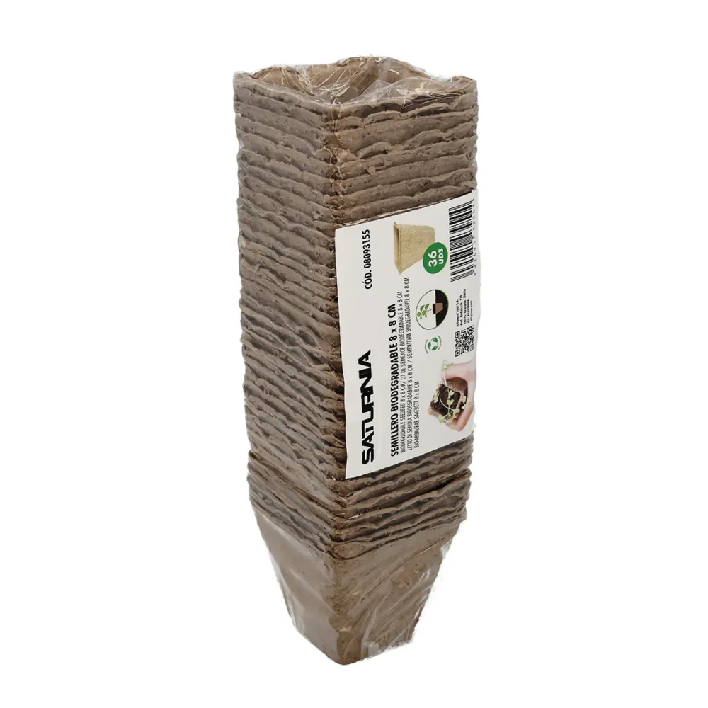 Semilleros Biodegradables8x8 cm. Pack 36 Semilleros Para Siembra / Germinacion De Plantas con Manual de Germinación