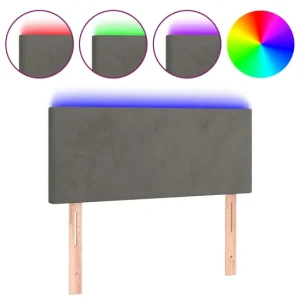 Cabecero con LED de terciopelo rosa 80x5x78/88 cm