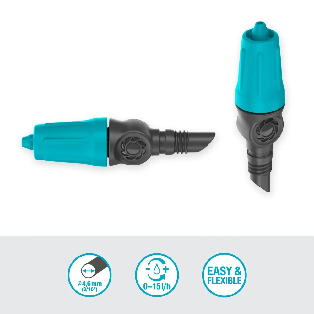 Cabezal de goteo de línea final ajustable 0–15 l/h x15 Microdripsystem Gardena