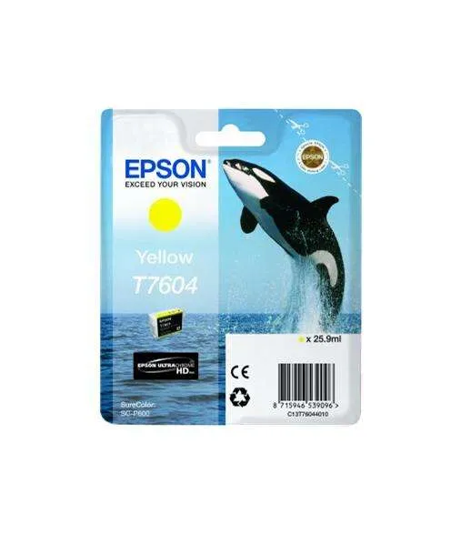 Epson T7604 Amarillo Cartucho de Tinta Exclusivo - C13T76044010