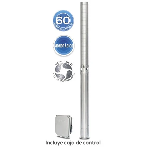 EQUIPO DE RIEGO SUMERGIBLE INOX 60GPM 5.0HP 220V - SD460ME500G3I