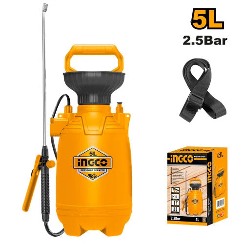 Fumigadora Rociadora 5 Litros 2,5 Bar Con Manguera 1,2Mts Adaptable Ingco HSPP30502