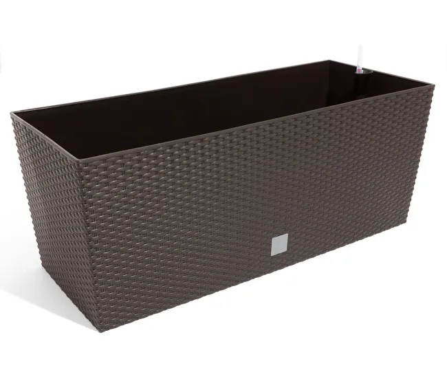 Jardinera Rato 72 litros con riego en color chocolate 80 x 33 x 32 cm