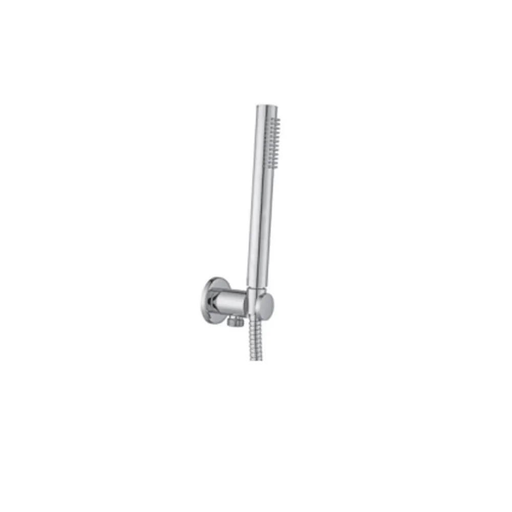 Kit de ducha 074AG con rociador, brazo de ducha y set dúplex Paffoni con elástico en plata