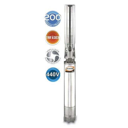 EQUIPO DE RIEGO SUMERGIBLE TRIFÁSICO INOX 200GPM 50.0HP 440V - SD6200ME5000HI | Resistente UV |