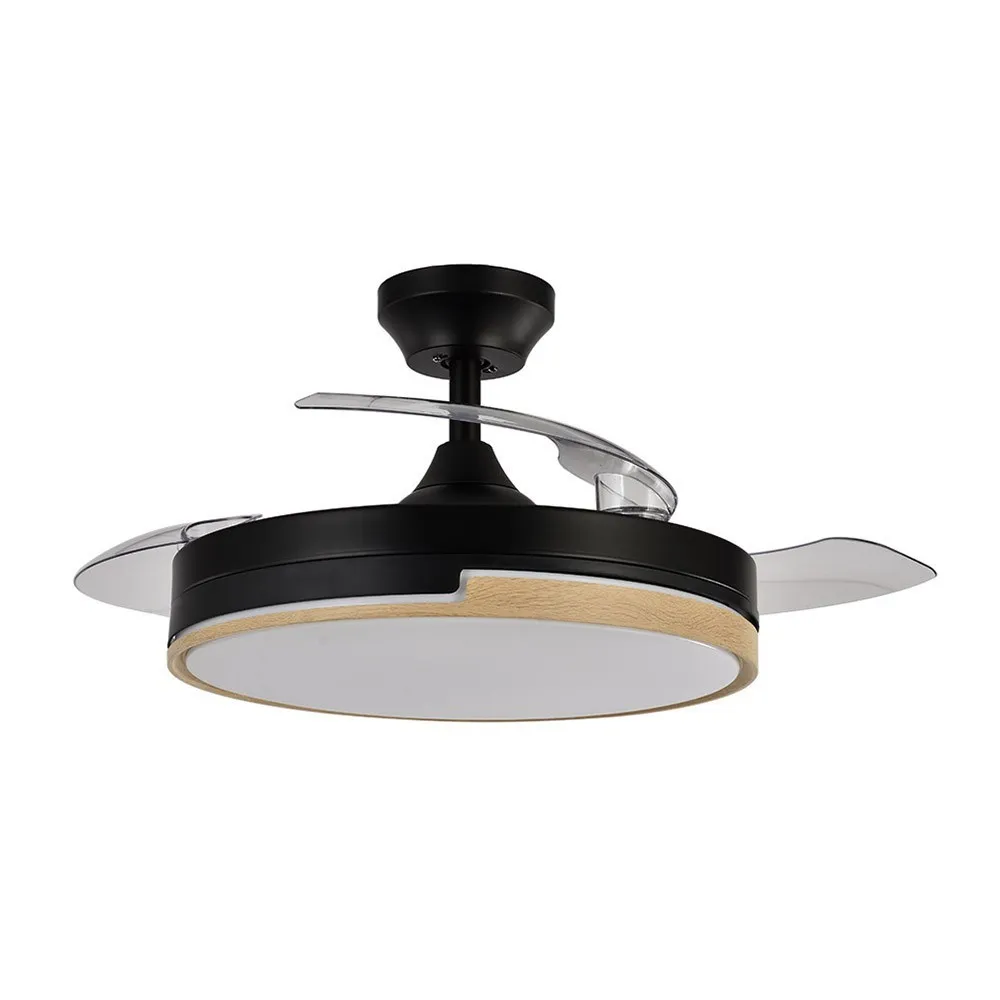 Ventilador dc 72w olimpia negro/madera 3 aspas para Cultivo Interior | Envío Rápido