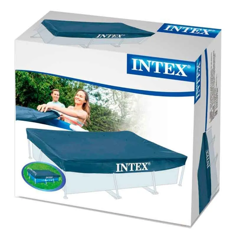 Cloro en Tabletas Cobertor para piscina rectangular Intex vinilo azul 20x300x200 cm
