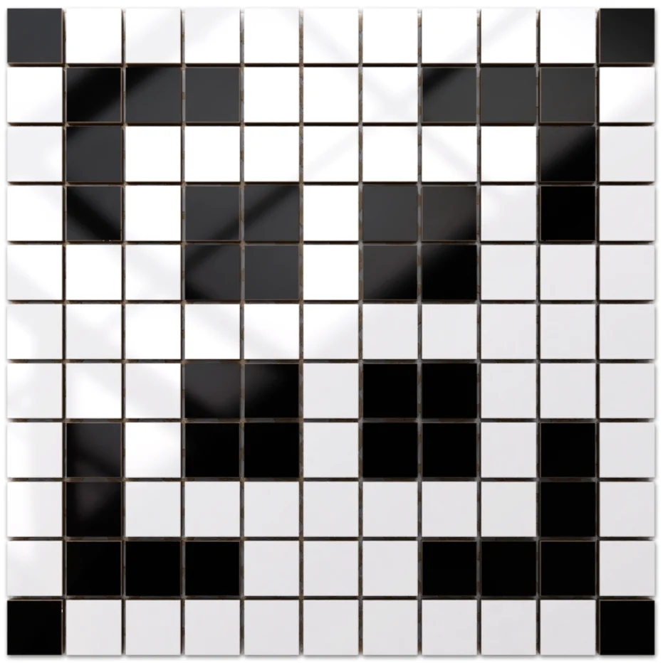 Mosaico ceramica su rete per bagno o cucina 30 cm x 30 cm - Geometric 11 White ónix | Previene Algas |