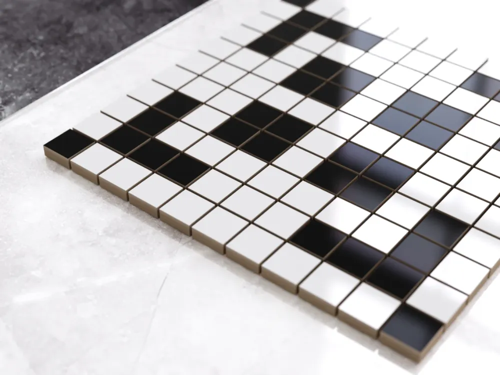 Mosaico ceramica su rete per bagno o cucina 30 cm x 30 cm - Geometric 11 White ónix | Previene Algas |