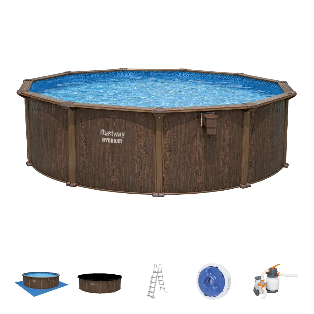 Piscina desmontable redonda de acero Bestway hydrium 490x130 cm depuradora con Dosificador