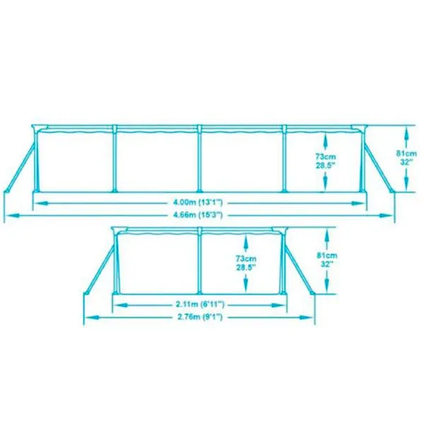 Piscina rectangular De acero Pro 400 Bestway 5700L 81x400x211 cm