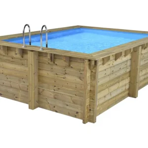 Piscina rectangular de madera caimans - 4,10 x 3,00 x 1,24 m + cubierta Seguro para Vinilo