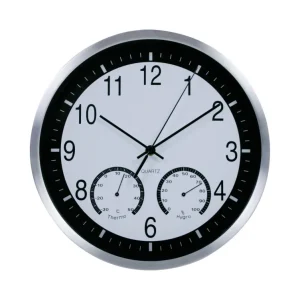Estación Meteorológica Inalámbrica - WSA04 Purline | Forma de Reloj Analógico | Blanco y Negro| Indicador de Temperatura y...
