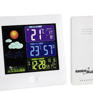 Medidor de Humedad Estación meteorológica inalámbrica higrómetro inalámbrico DCF GREENBLUE GB521W
