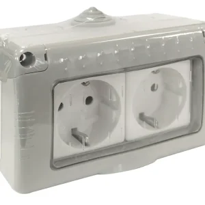 041007 BASE DOBLE SCHUKO ESTANCA IP55 10A 250V
