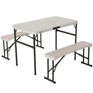 Conjunto plegable mesa y 2 bancos utrarresistente LIFETIME 106x61x74 cm UV100 para 5000 Litros