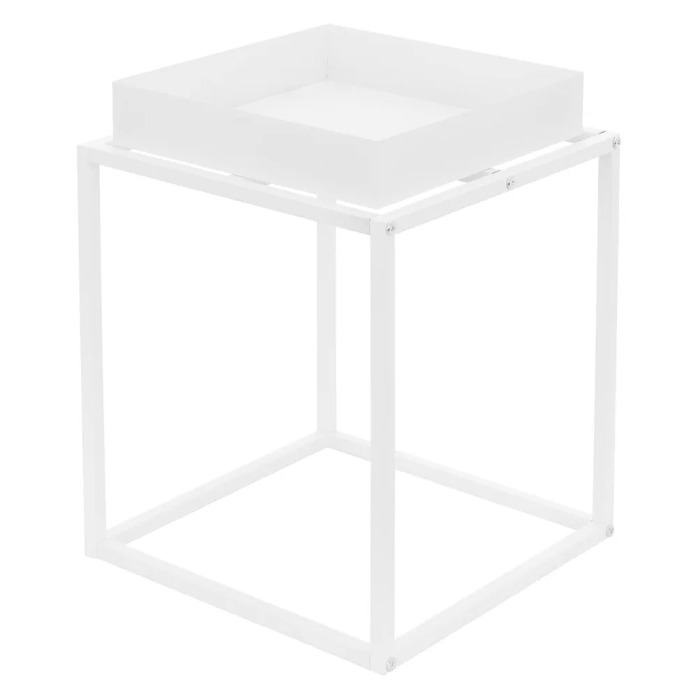 Asistencia para plantas de acero 46 x 35 x 35 cm blanco