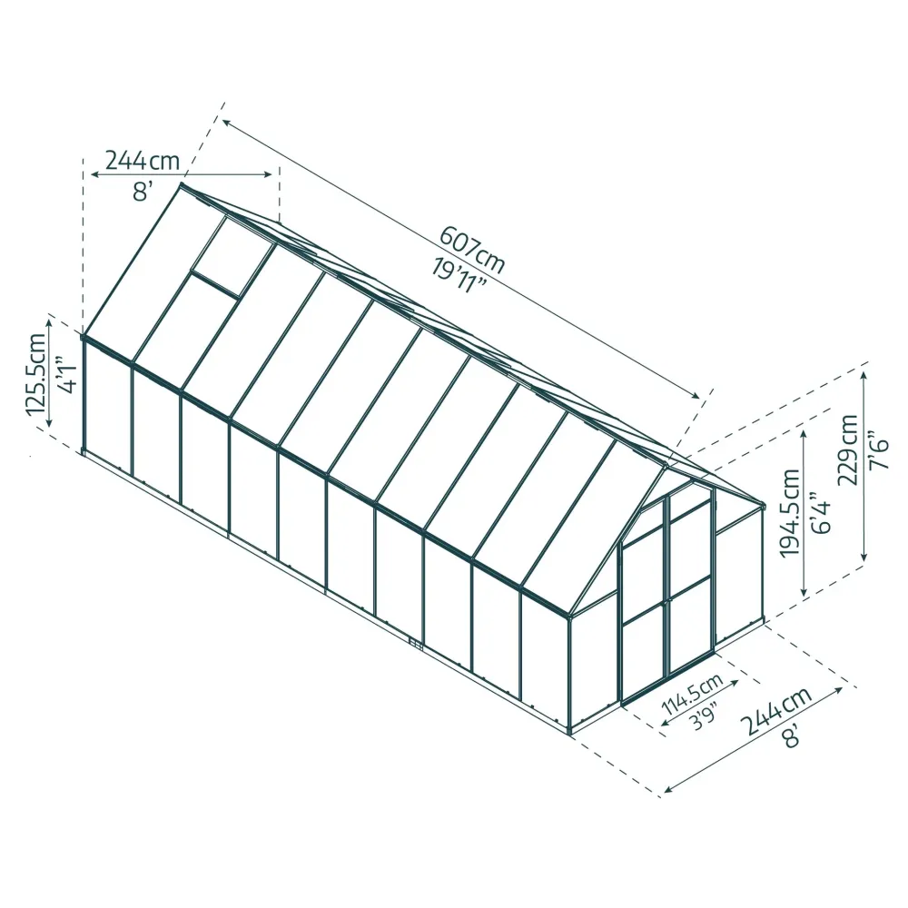 Estructura Modular para Invernadero Essence 607x244x229 cm