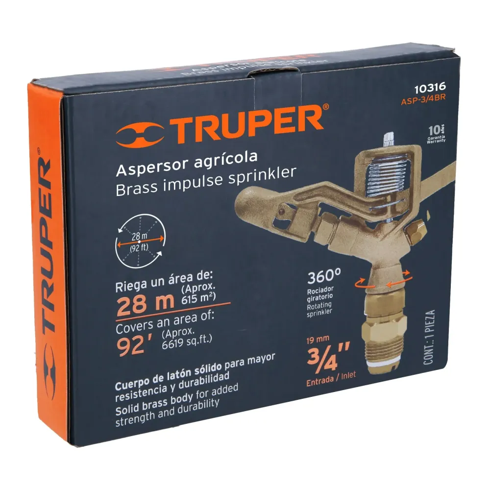 Profesional Certificado Aspersor agrícola 3/4", fundido en latón