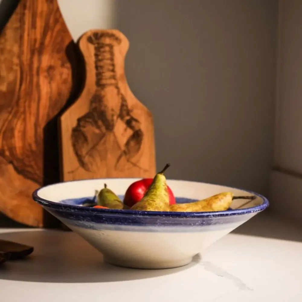 Selbrae En cerámica Fruit Bowl and Salad Bowl Resistente al Óxido Stripe