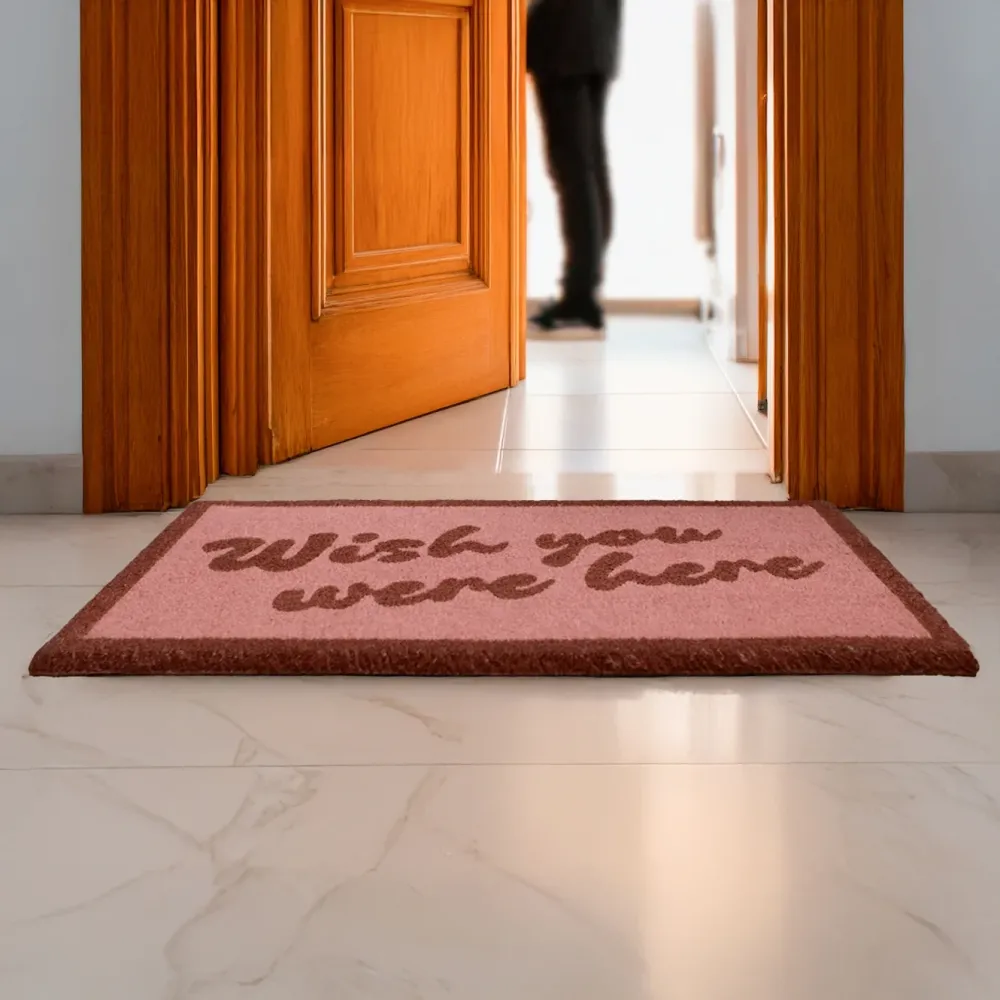 Alfombra de Bienvenida Impermeable Felpudo “Wish you were here”