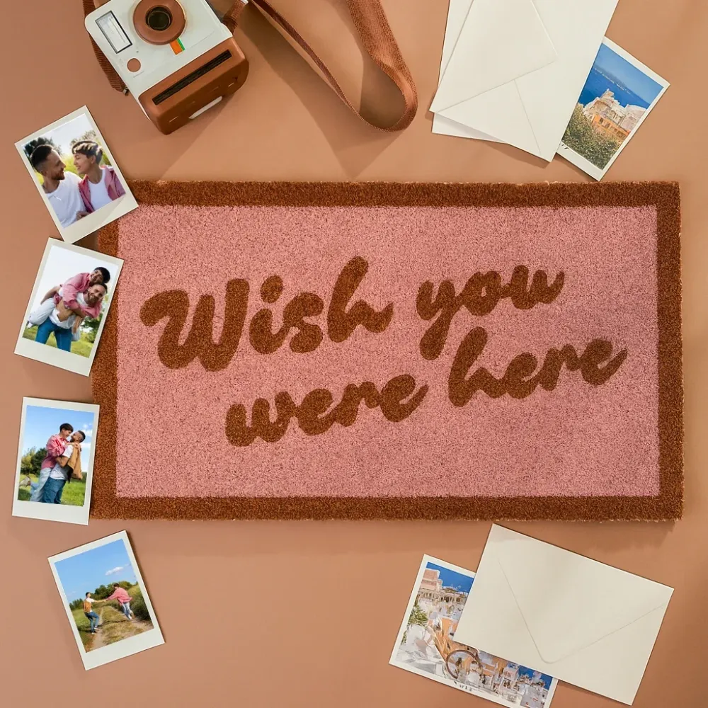 Alfombra de Bienvenida Impermeable Felpudo “Wish you were here”
