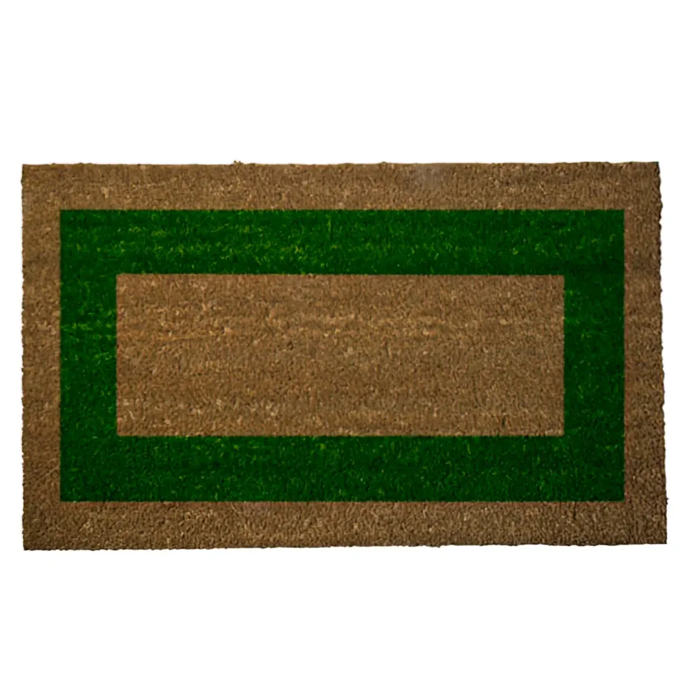 Felpudo Personalizado Felpudo Fibra Coco Raya Verde 45x75 cm.