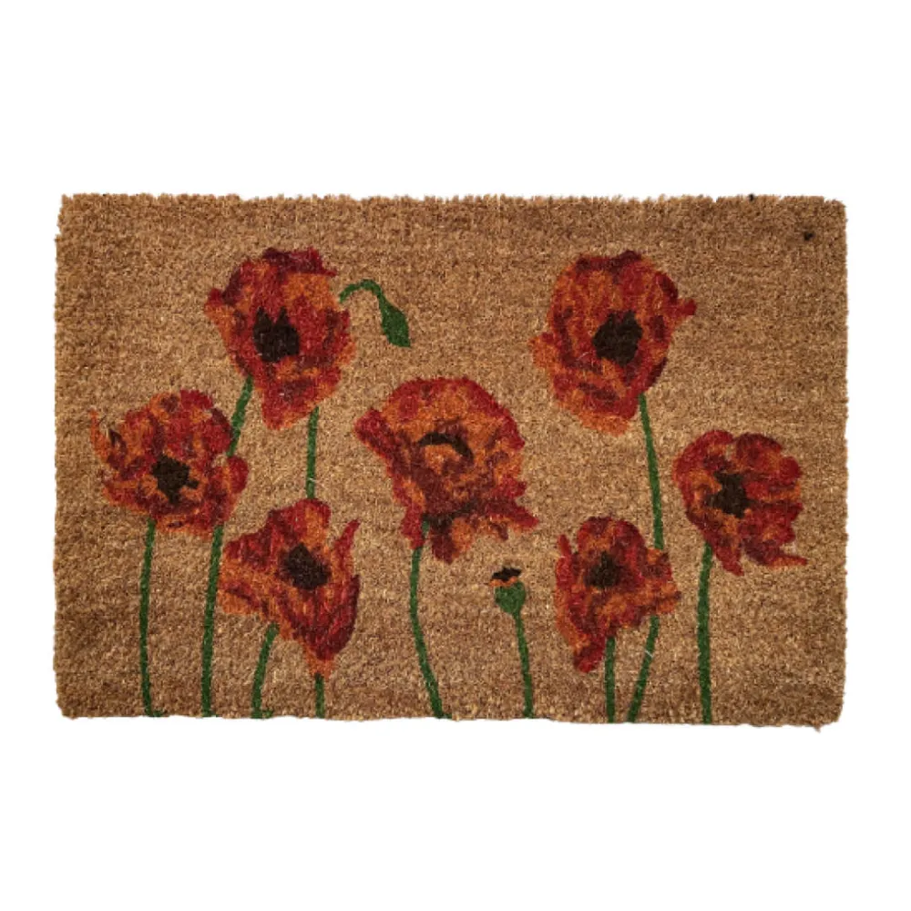 Felpudo Raspador Felpudo Decorativo con Gráfico de Flores 60x40cm
