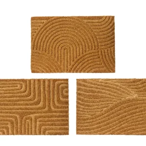 Felpudo Raspador Felpudo de Fibra de Coco con Diseño en Relieve para Interior y Exterior