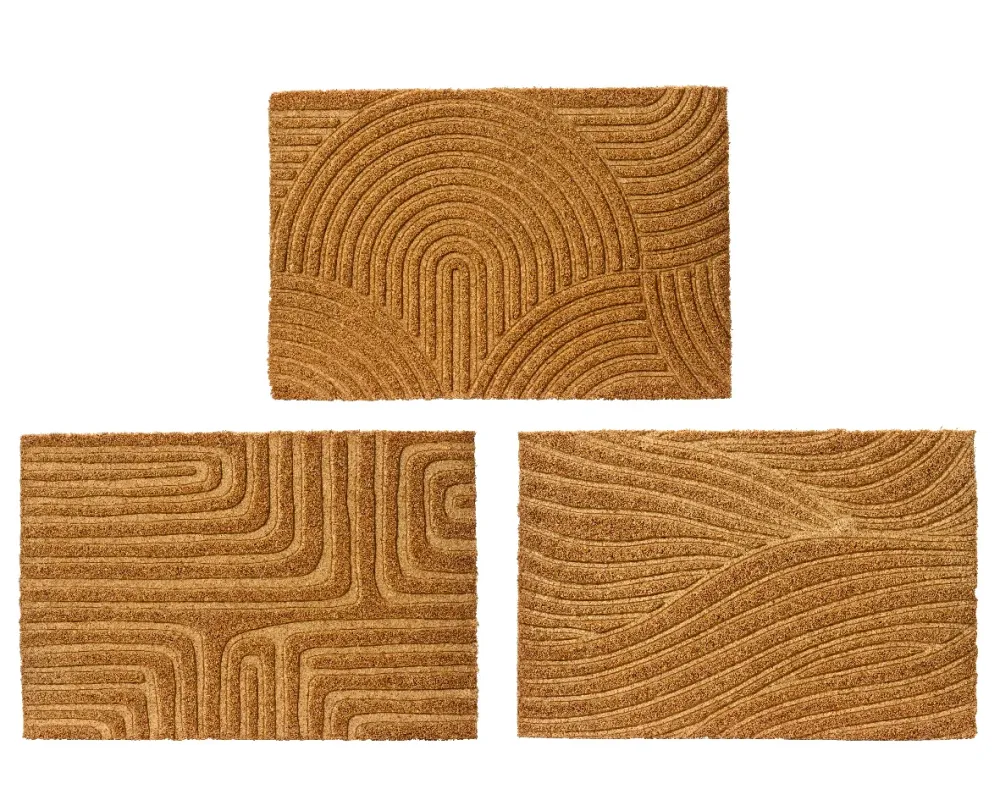 Felpudo Raspador Felpudo de Fibra de Coco con Diseño en Relieve para Interior y Exterior