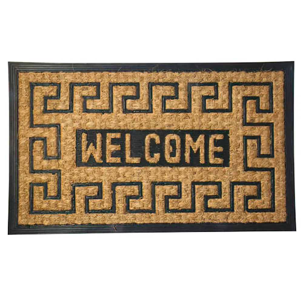 Tapete de Césped Artificial Felpudo Fibra Coco y Goma Welcome 45x75 cm.