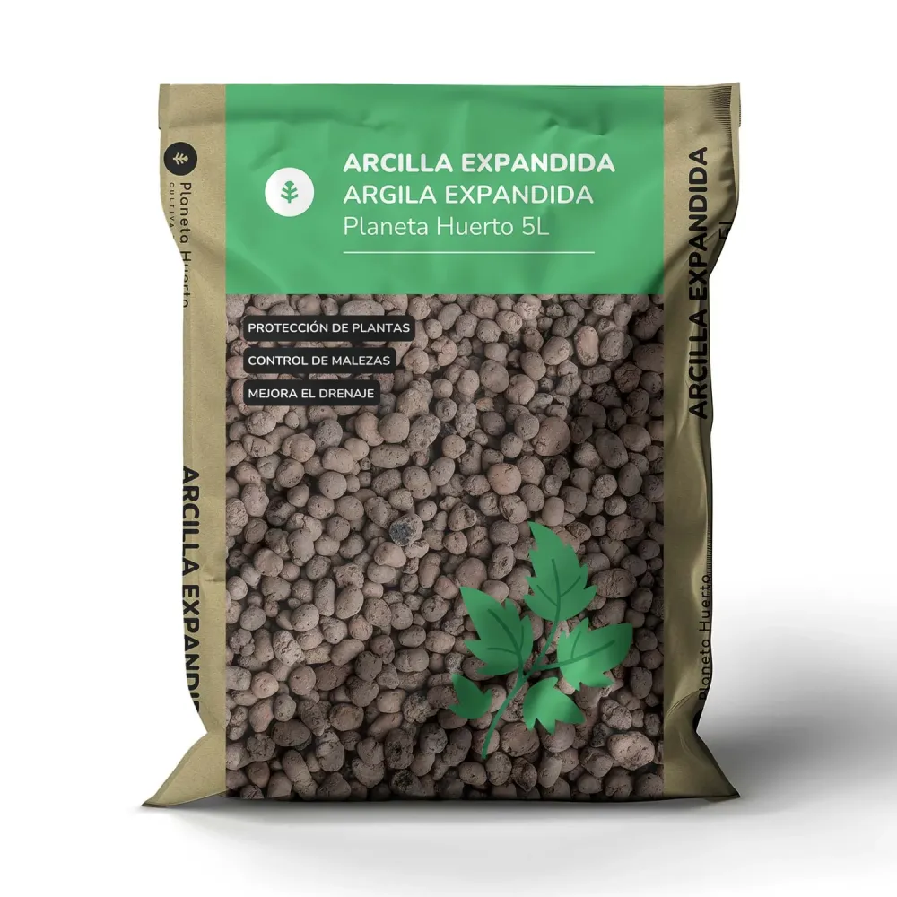 Acolchado de Corteza Arcilla expandida Planeta Huerto 5 Litros