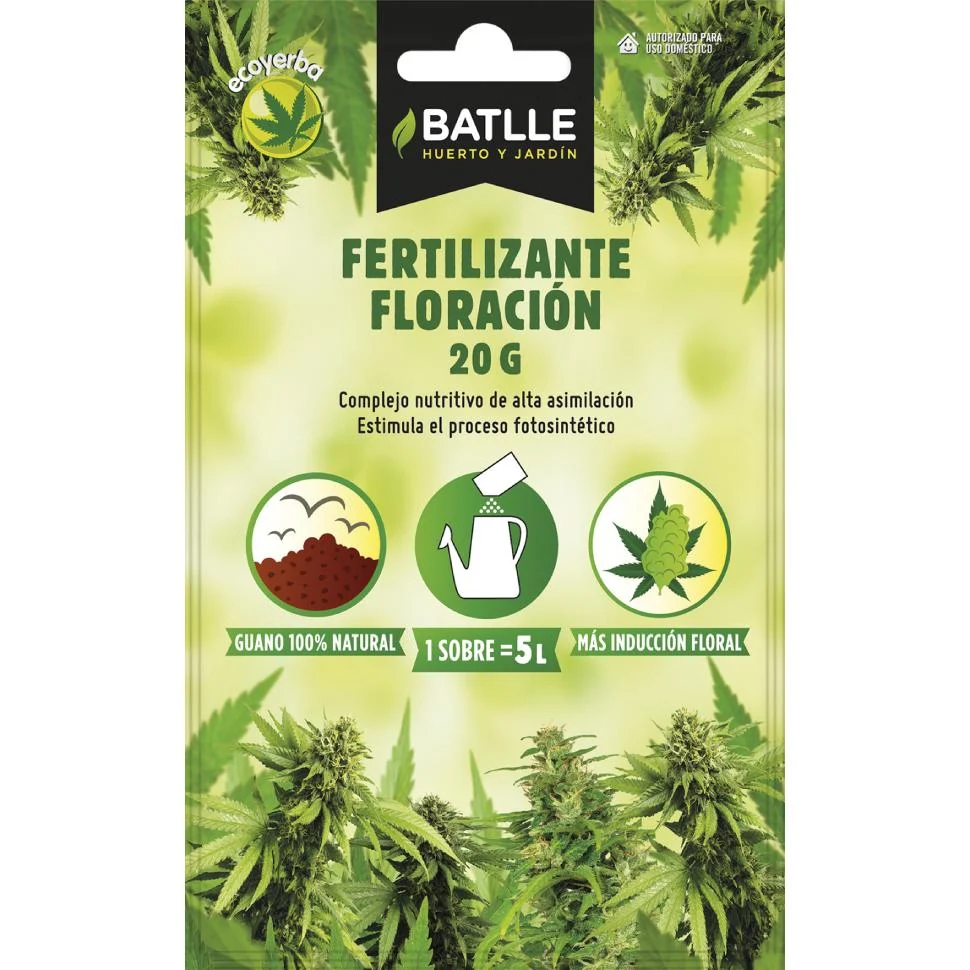 Fertilizante Ecoyerba Floración sobre para 5 L Batlle con Nutrientes Esenciales