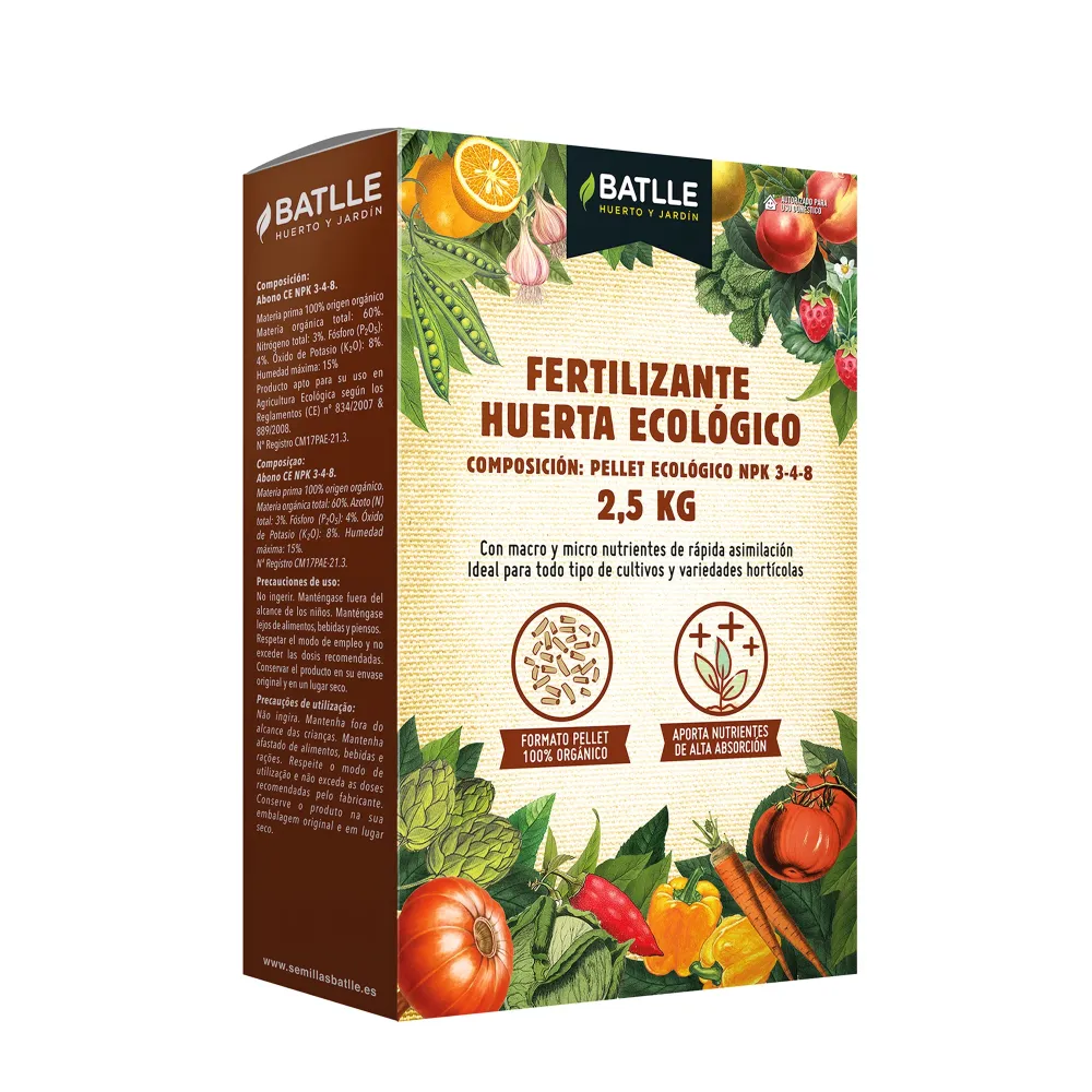 Fertilizante para Huerta en pellets Batlle BIO con Micorrizas y Nutrientes