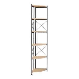 Estanterí para plantas Ulfborg con 6 estantes metal/aglomerado 160x30x30 cm - Efecto madera Negro | Kit Completo de Instal...