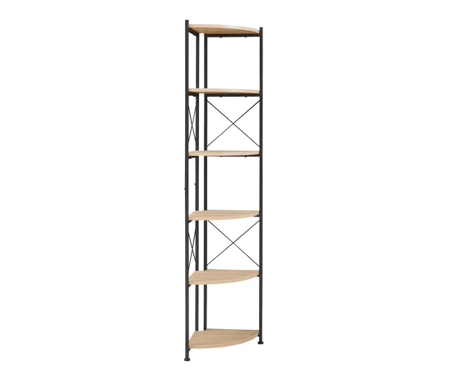 Estanterí para plantas Ulfborg con 6 estantes metal/aglomerado 160x30x30 cm - Efecto madera Negro | Kit Completo de Instal...