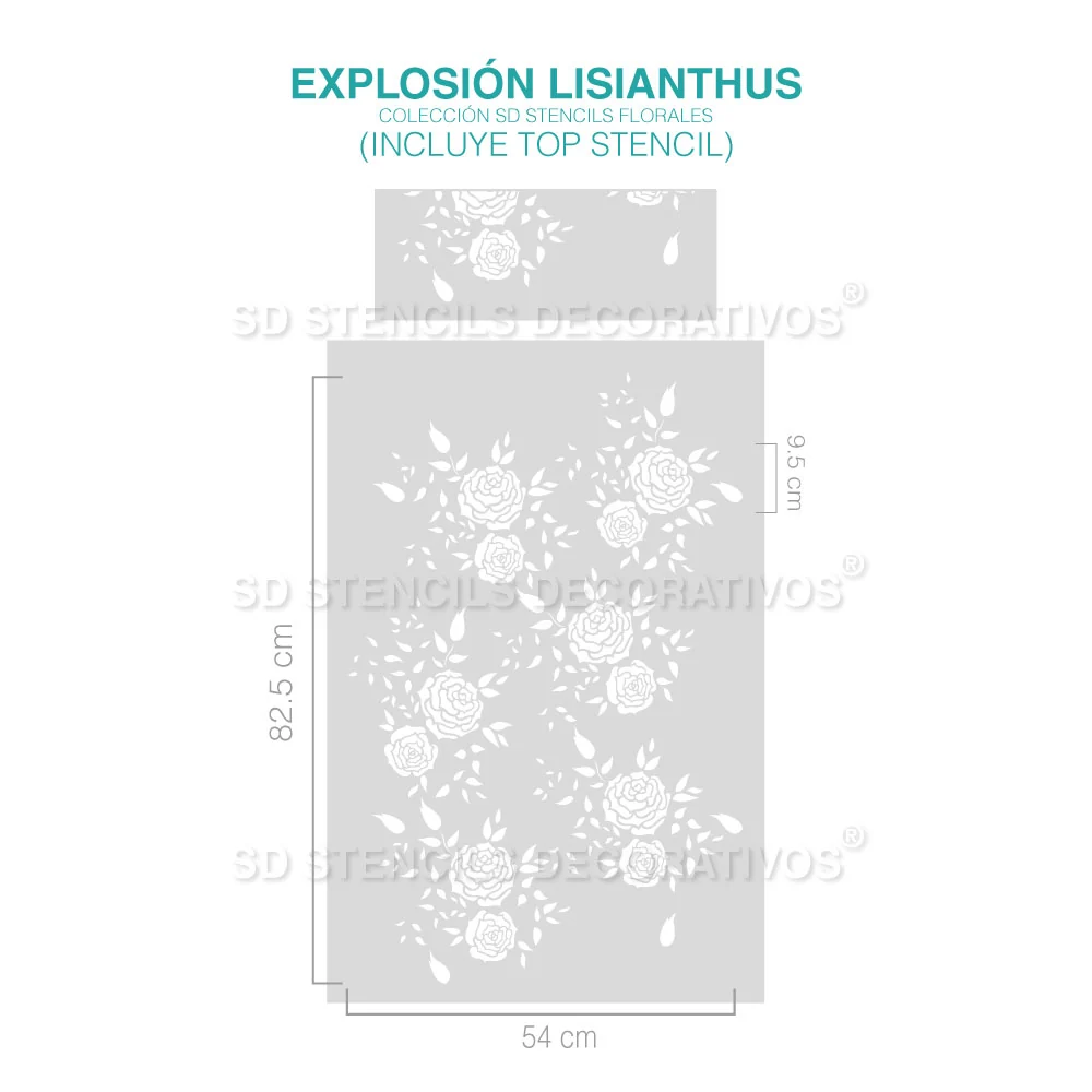 EXPLOSION LISIANTHUS STENCIL con Tubos y Accesorios