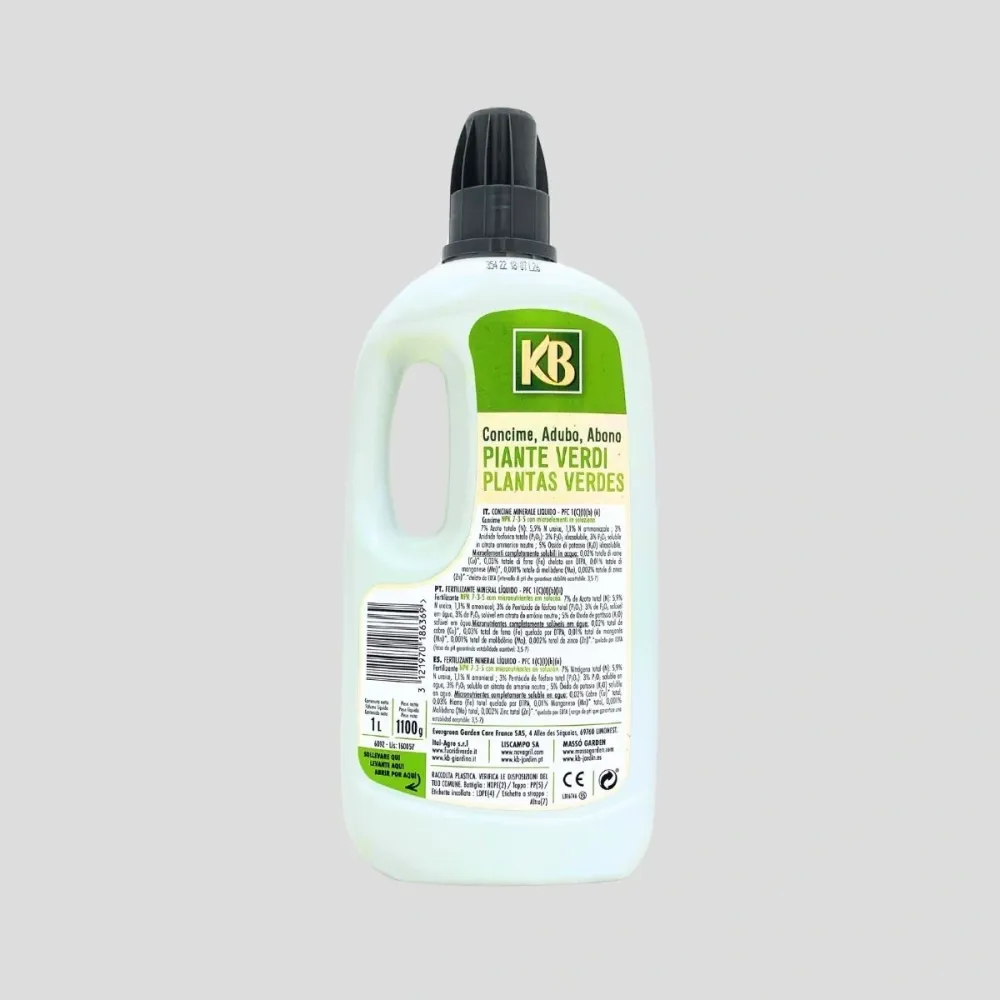 Fertilizante líquido para plantas verdes KB con Tubos y Accesorios