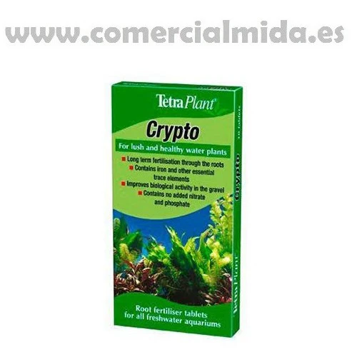 Fertilizante en tabletas TETRA CRYPTO para raíces de plantas de acuario (10 Uds) con Bomba de 2000L/H