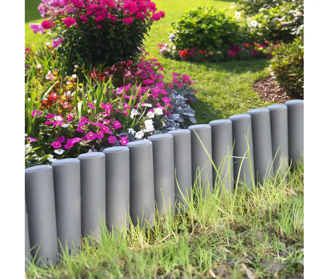 Iluminación Subacuática Empalizada para jardín - Set de 10 unidades - separadores para césped - gris turbio Longitud 270cm