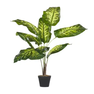 Planta artificial en maceta verde/negro 122 cm DIEFFENBACHIA con Control de Flujo