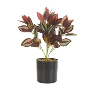 Planta artificial en maceta verde/rojo/negro 35 cm TRADESCANTIA para Peces Koi