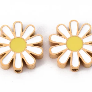 Premium para Estanque Daisy, Flor, Acero inoxidable Steel, Beads