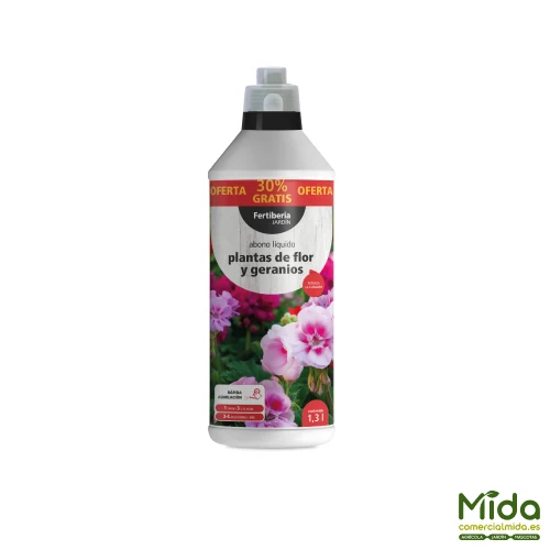 Premium para Estanque Fertiberia Abono líquido Plantas de Flor y Geranios - 1 litro + 30% GRATUITO