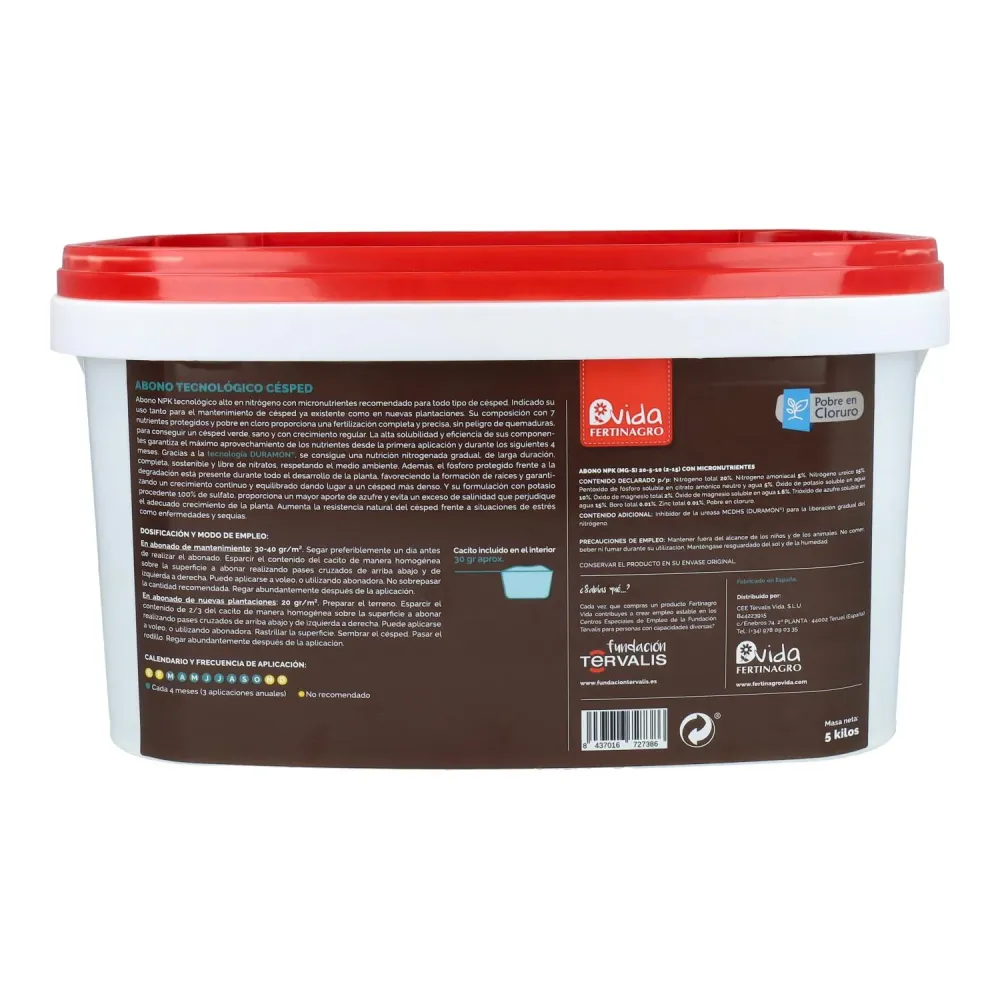 Abono césped tecnológico Fertinagro 5 kg con Micorrizas y Nutrientes